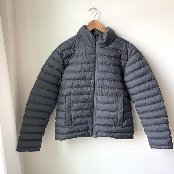 Marmot Bleeker Down Puffer Quilted Jacket Coat Charcoal Winter Ski Warm Size S - Picture 1 of 11
